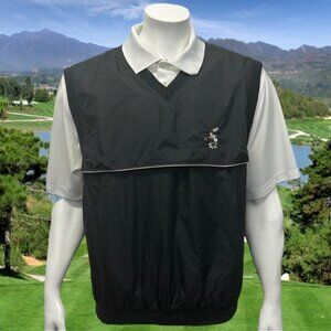 NWT Walt Disney World Golf Links Tech Mickey Embroidered Black Windbreaker Vest
